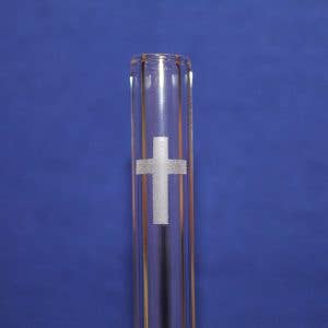 Cannuccia in vetro incisa con croce da 12 pollici con spazzolino per la vendita all'ingrosso da parte di DrinkingStraws.Glass LLC