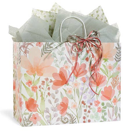 Garden Delight Floral Paper Retail Gift Bags for wholesale by Nashville Wraps