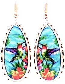 COPPER ARTS INC. - Wholesale Dangle Earrings - CA 307 Teardrop Hummingbird Earrings1