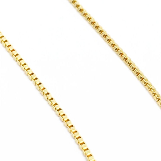 GoldFi - Wholesale Link & Chain Necklace - 18k Gold Filled Box Chain Very Thin 0.5mm Jewelry Components2