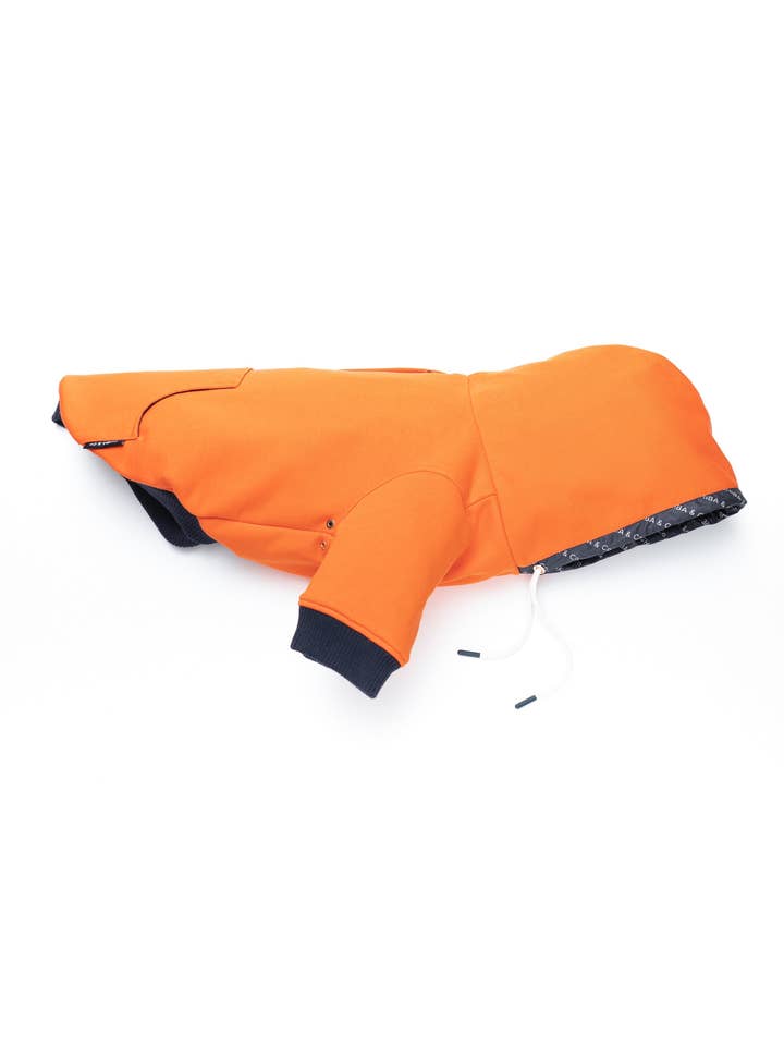 Reve Dog Hoodie In Orange - Waterproof & Reversible for wholesale by SHIBA & Co