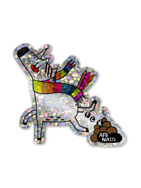 Glittersticker „Eenhoorn” | Fck AFD voor wholesale door Halfbird