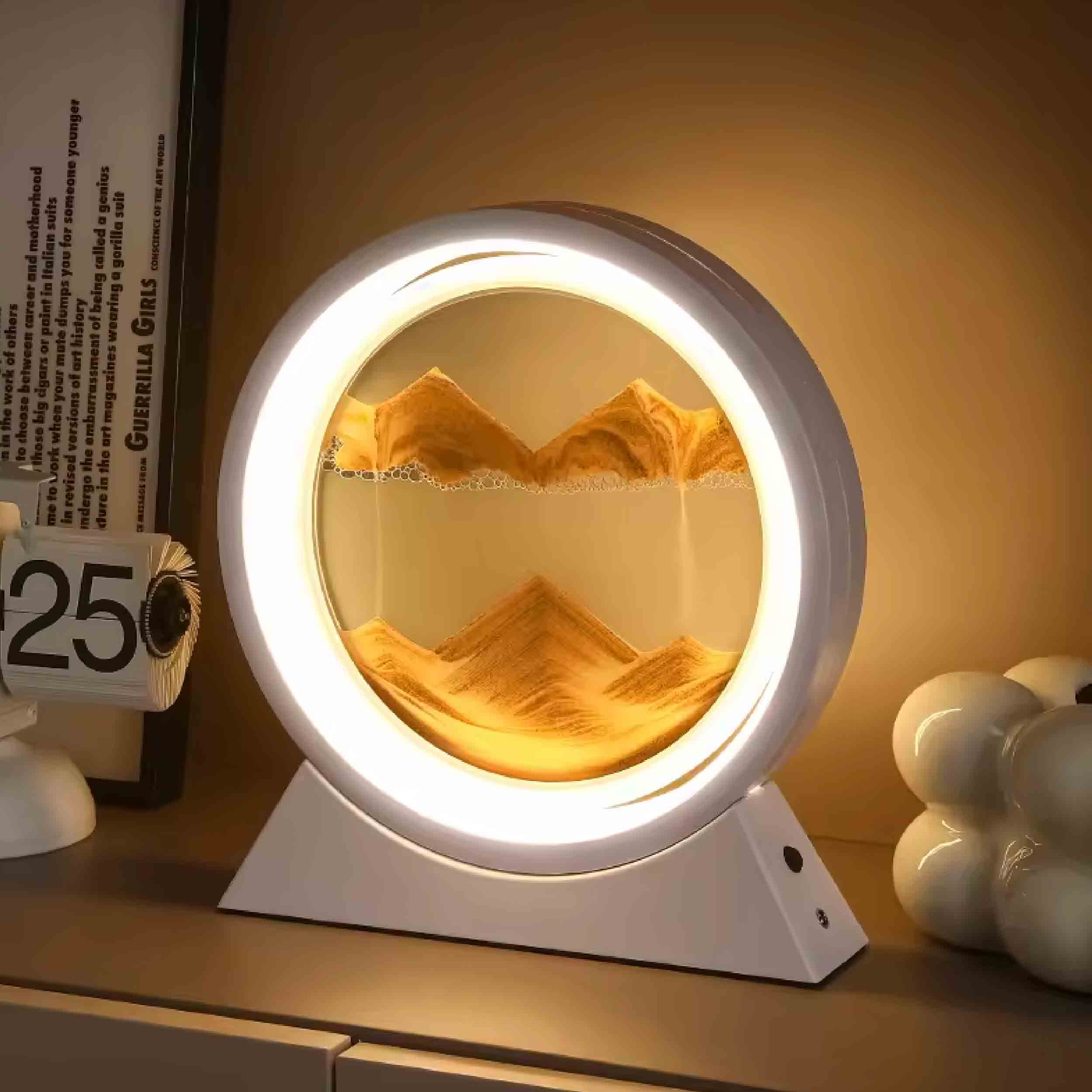 La Bella Monte - Wholesale Accent/Desk Lamp - Dynamic Sand Art Glass Landscape Lamp For1