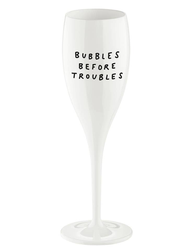 Verre avec impression CHEERS No. 1 BULLES AVANT LES PROBLÈMES pour la vente par Koziol ideas for friends GmbH