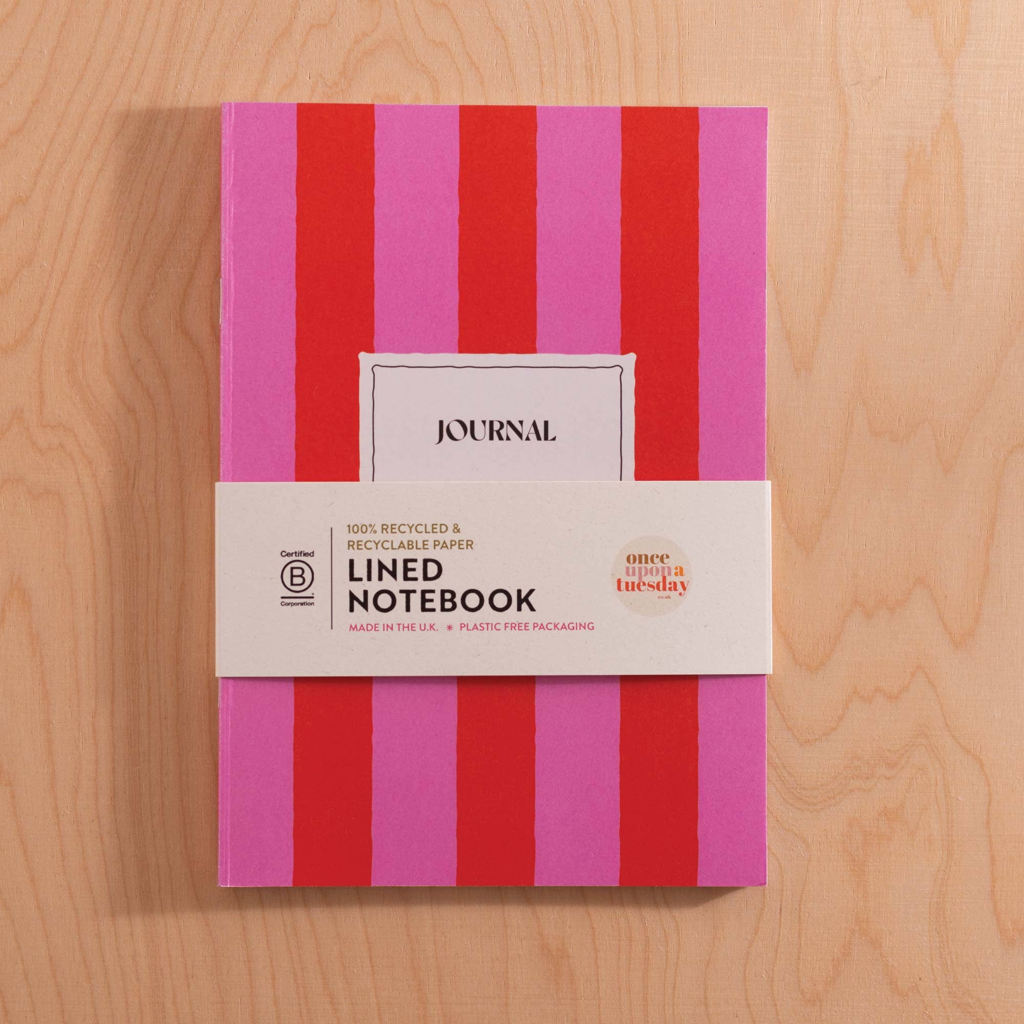 Good Tuesday (Once Upon a Tuesday) - Wholesale Notebook - A5 Lined Notebook | Hot Pink Stripe2