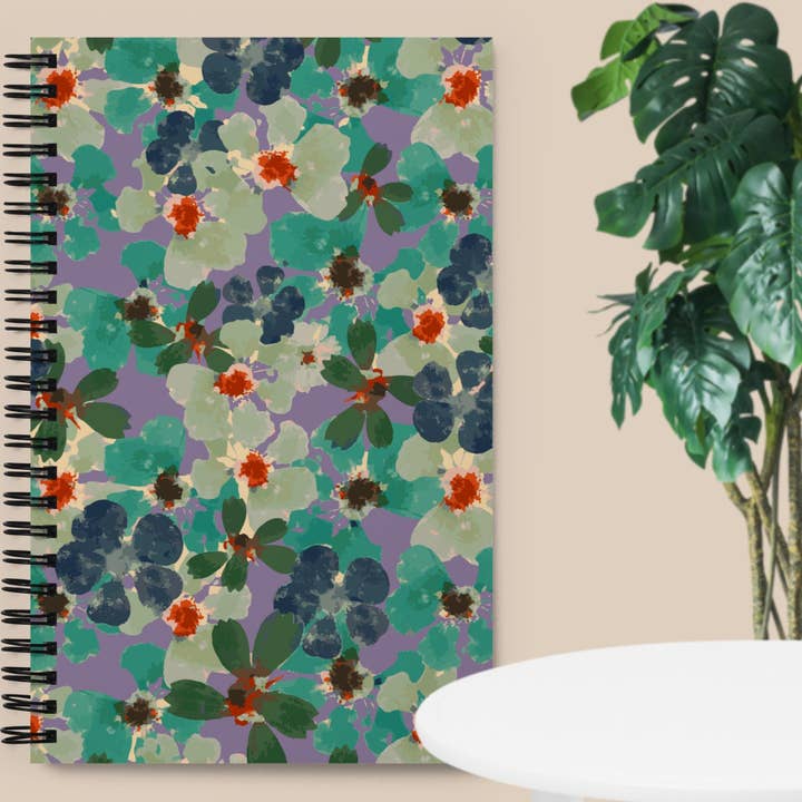 Hammered Flowers Spiral Notebook for wholesale by Milosh Design