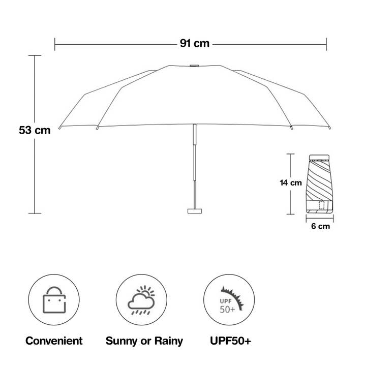 TUTU Home - Tableware & Decor - Wholesale Umbrella - Women's - "Carte" Pocket Mini Umbrella - Creme