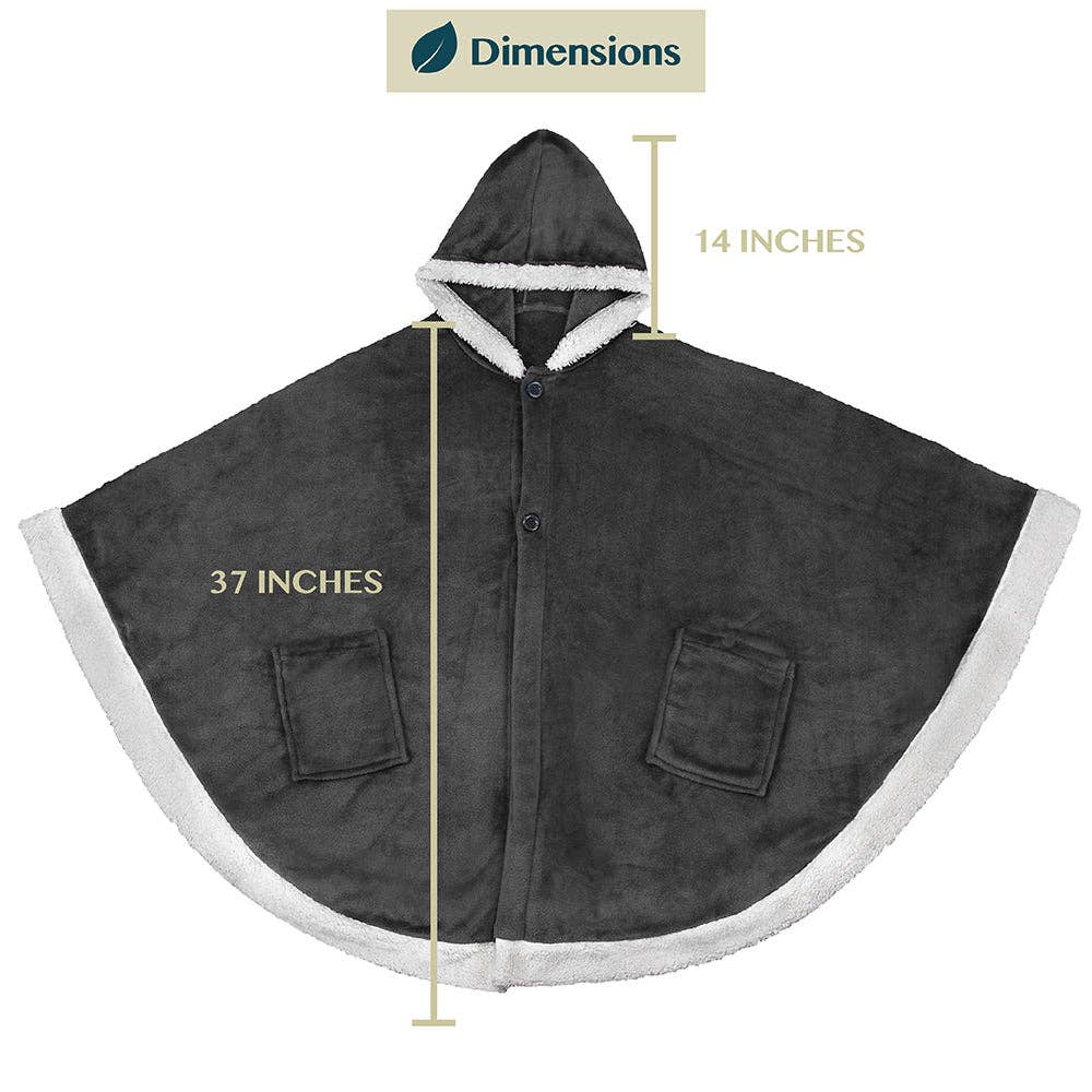 Pavilia – wholesale Poncho – Women's – Angel Wrap Hoodie Sherpa Poncho Blanket116