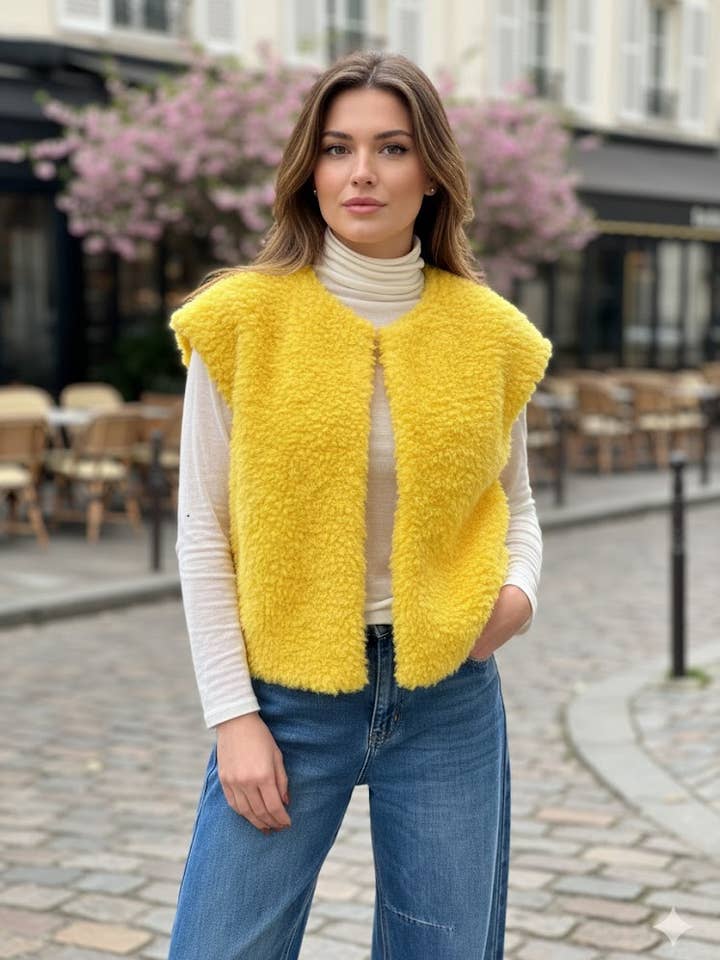 Chaleco de felpa sin mangas para venta al por mayor de VICTORIA&ISAAC