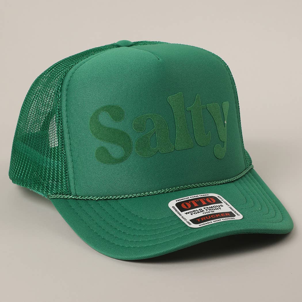 Fashion City – wholesale Trucker hat – Unisex – Salty Text Printed Mesh Back Foam Trucker Hat5