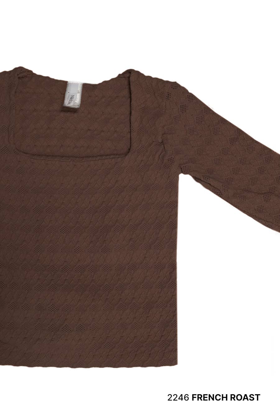 NIKIBIKI – wholesale Knit top – Women's – NS8461 - Lace Textured Square LS Top4