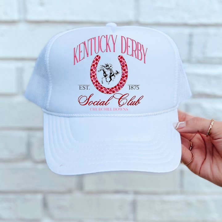 Preppy Kentucky Derby Social Club Trucker Hat for wholesale by Gia Gifts Boutique