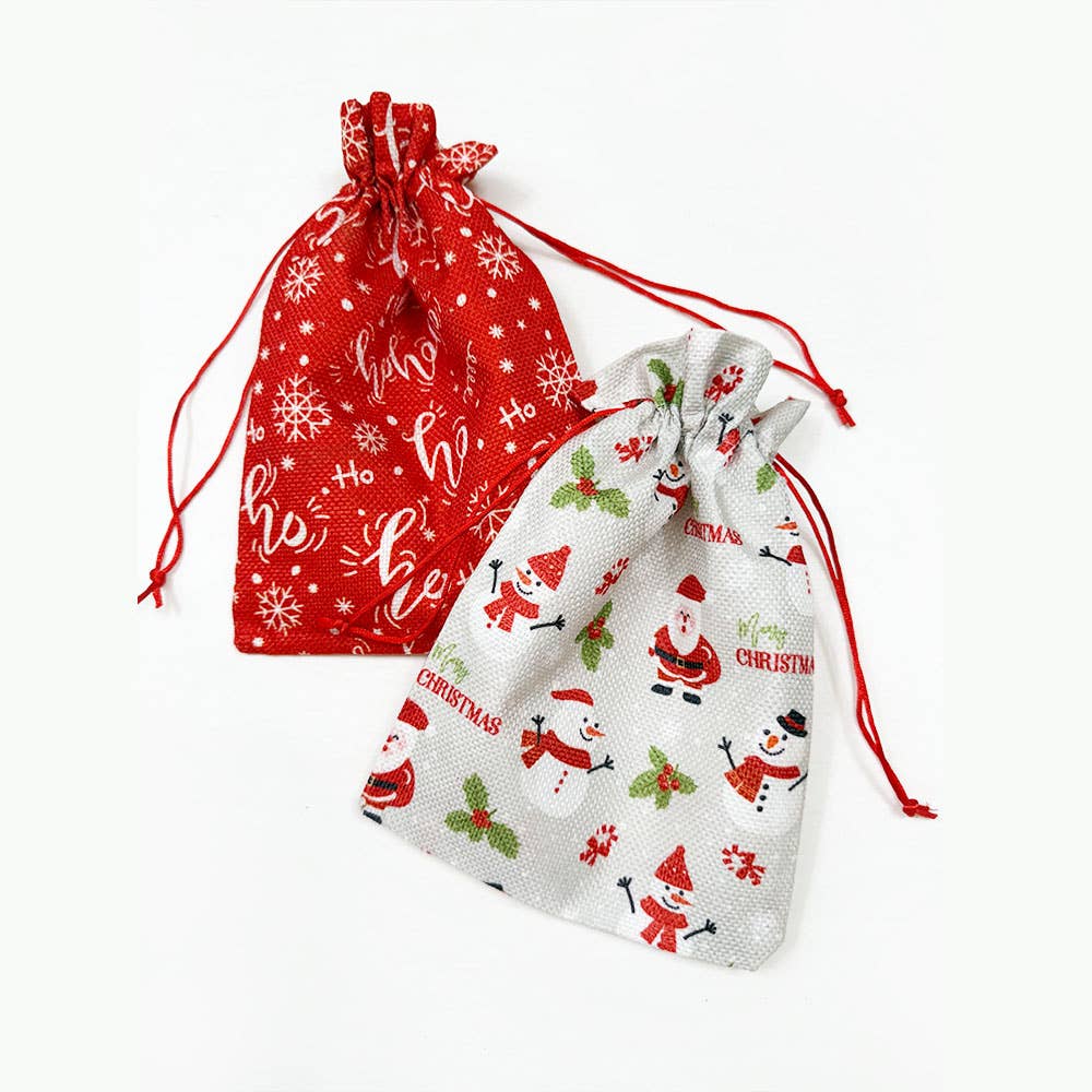 MIX COLOR Merry Christmas Party Favors Draw String Gift Bag for wholesale on Faire0