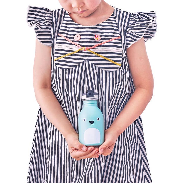 Noodoll - Wholesale Water Bottle - Stainless Steel Water Bottle - Ricepudding Bear-Blue-US only4