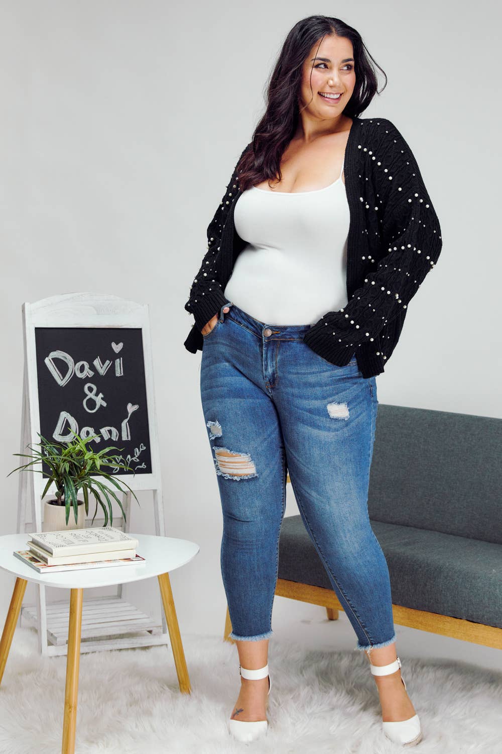 Davi & Dani - Wholesale Cardigan - Women's - PLUS PRINTED LONG SLEEVE CARDIGAN7