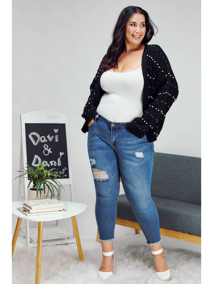 Davi & Dani - Wholesale Cardigan - Women's - PLUS PRINTED LONG SLEEVE CARDIGAN7