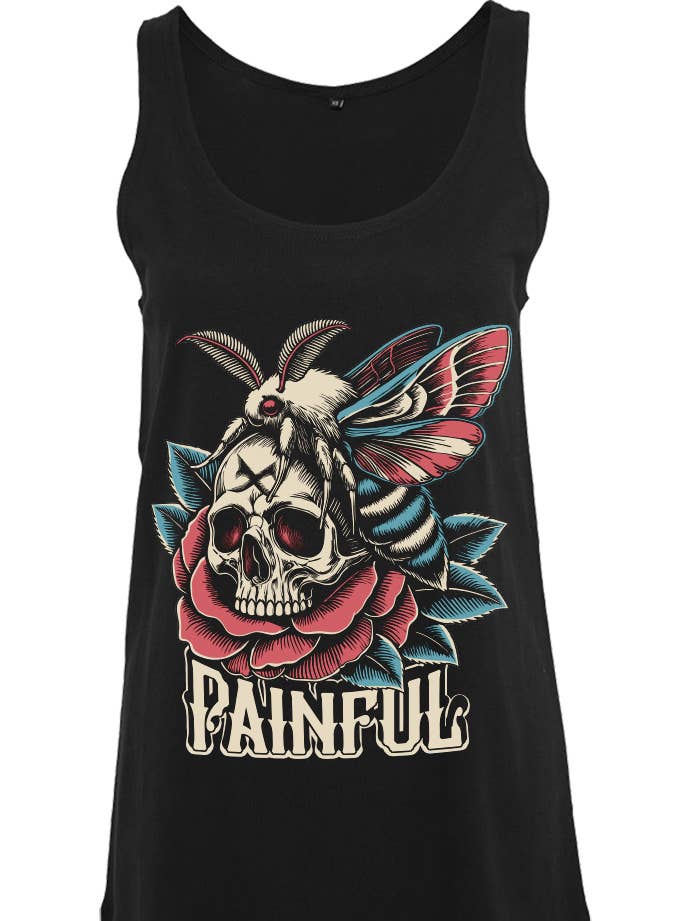 Top de alças feminino Death moth por atacado de Painful Clothing
