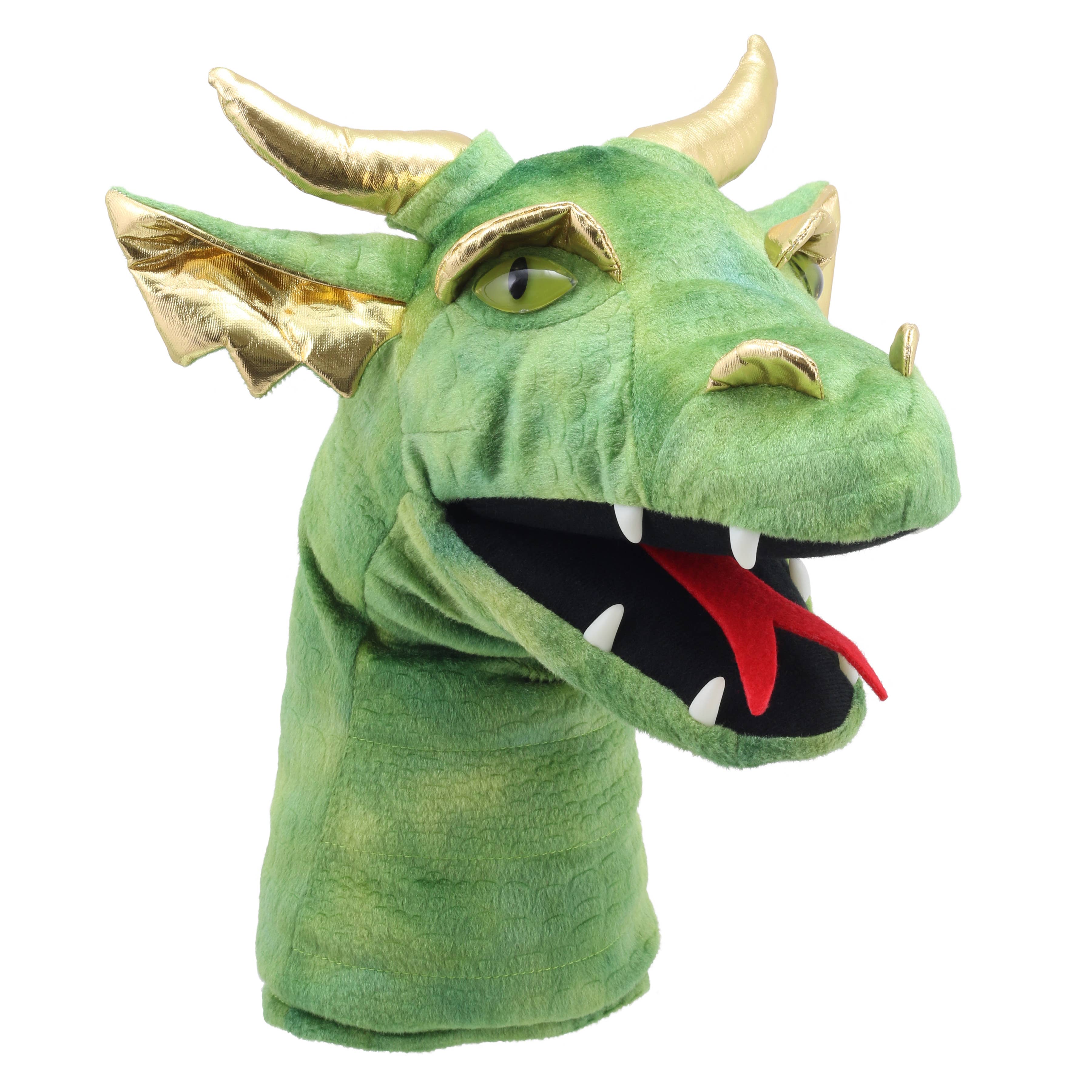 The Puppet Company (US) - Wholesale Puppet - Kids & Baby - Large Dragon Heads Hand Puppet - Green Dragon1