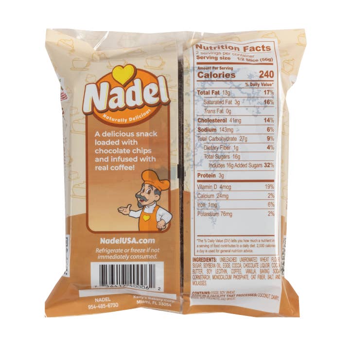 Nadel - Naturally Delicious - Wholesale Cake - Cappuccino Chocolate Chip Cake, 24/4oz Grab&Go slices