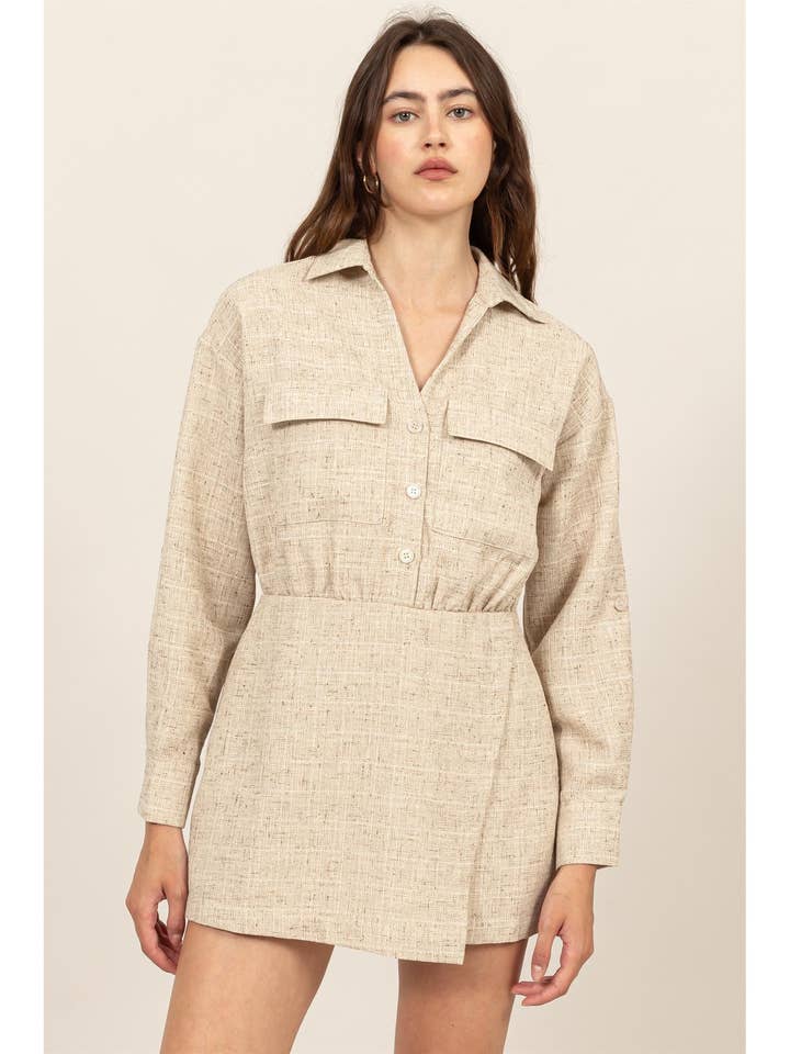 Combinaison-jupe portefeuille bicolore pour la vente par HYFVE