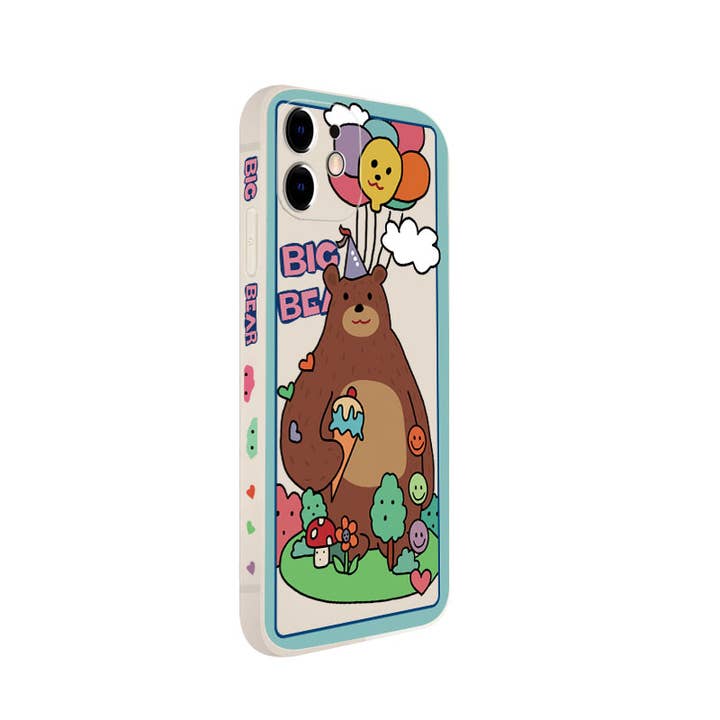 Capa para iPhone com padrão de festa de urso marrom por atacado de LOOKA - Dress Your Case