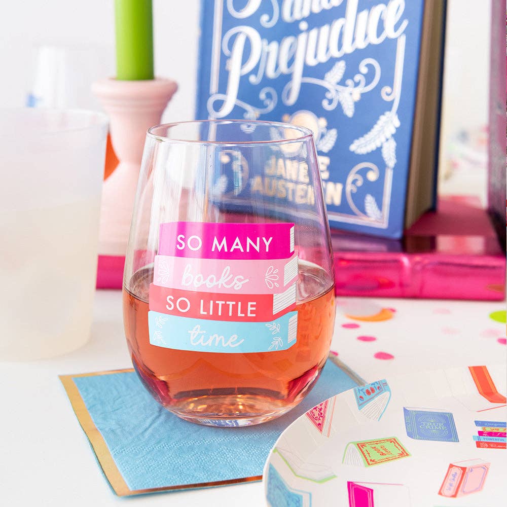Jollity & Co. + Daydream Society - Venta al por mayor Copas de vino - Copa de vino Book Club «Tantos libros, tan poco tiempo»2