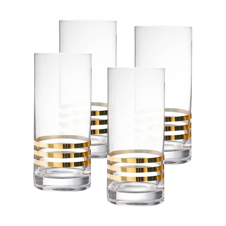 Spectrum Hiball à rayures dorées, 14 oz. Ensemble de 4 pour la vente par Barski