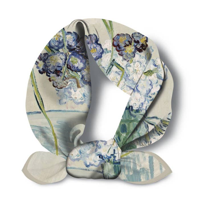 Oil painting scarf/100% Vegan Silk Scarf/Silk head scarf/55*55cm/Silk hair scarf/Silk neck scarf/Silk bandana/Bag Accessory/Gift for her for wholesale by SueSilkHK