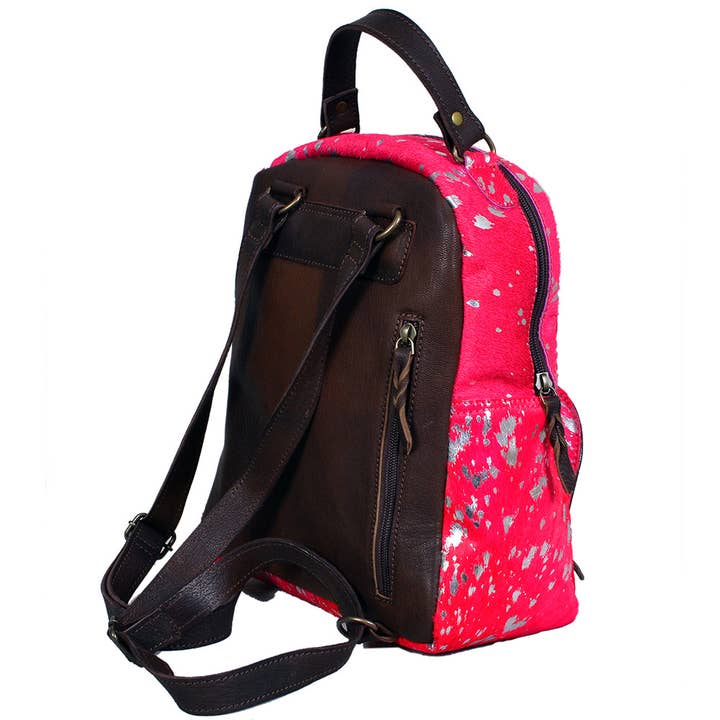 LS Western - Wholesale Backpack – Women's - ADBGS156 Natural Cowhide Leather Backpack with Hand-Tooled Floral Pocket - Western Style12