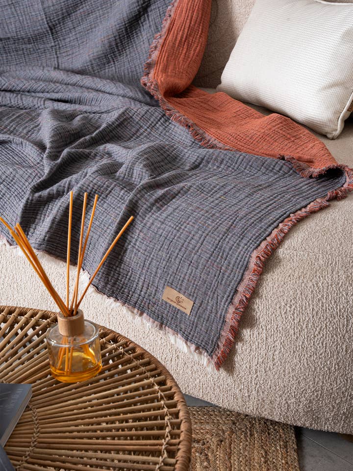 Muna Premium Turkish Cotton Bedcover / Throw for wholesale by Coccinella- Mediterranean Heritage