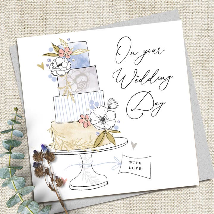 On your Wedding Day with love - floral cake for wholesale by Katie Phythian Design