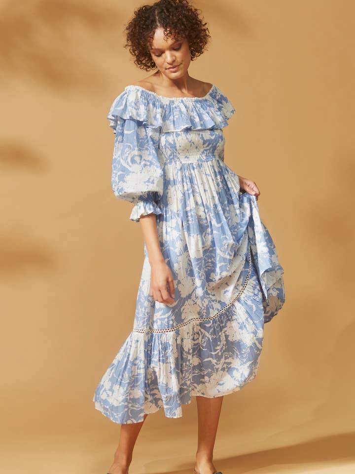 Amalfi Print Sea Mist for wholesale by House of Lacuna