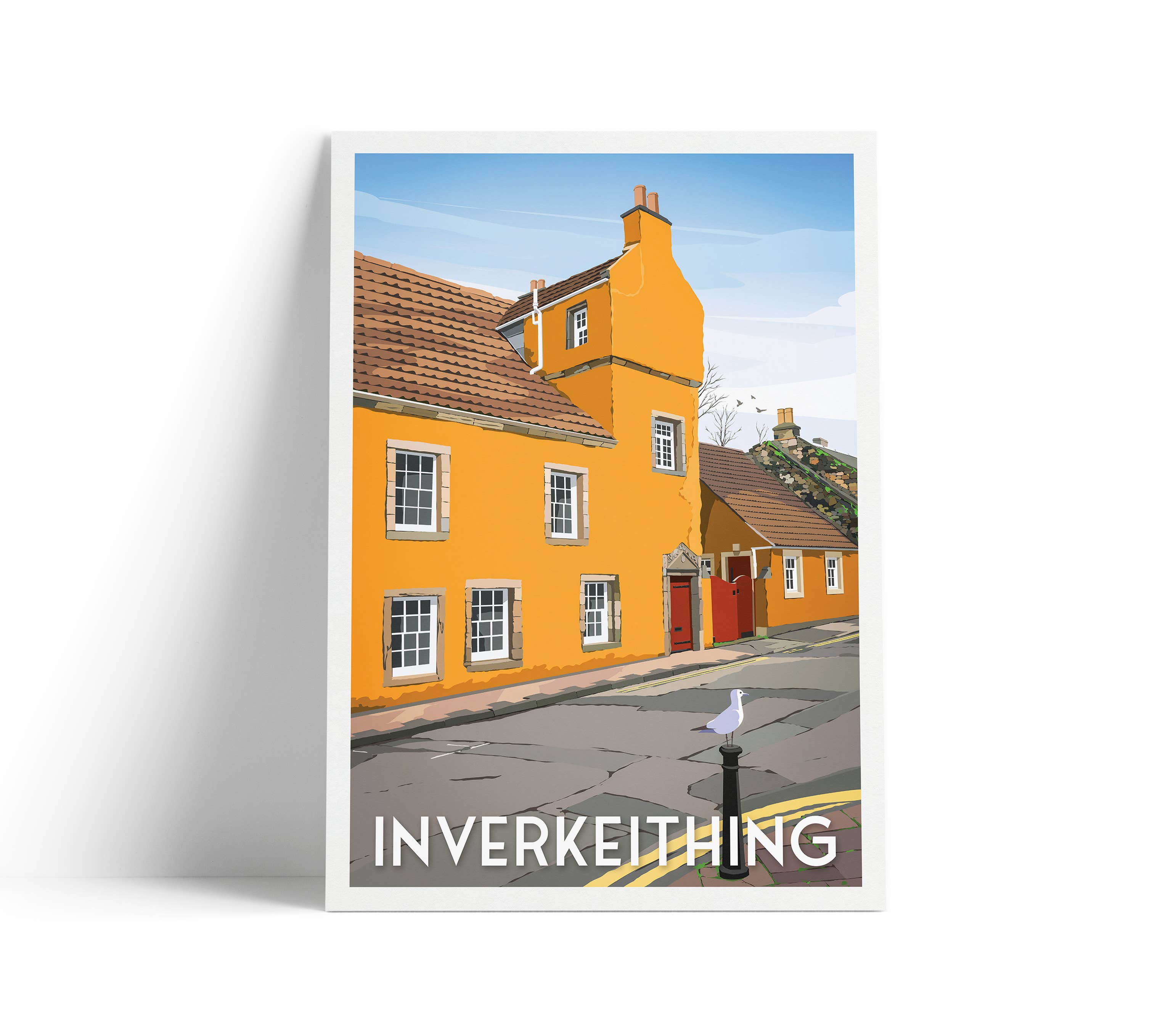 Printagonist – wholesale Art print – Inverkeithing Print - Historic Building - Travel Poster 0