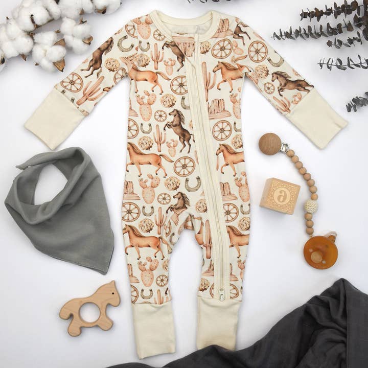 Earthy – wholesale Sleepsuit – Baby – Organic Cotton Baby Pjs 2-Way Zipper Sleeper, Ryder
