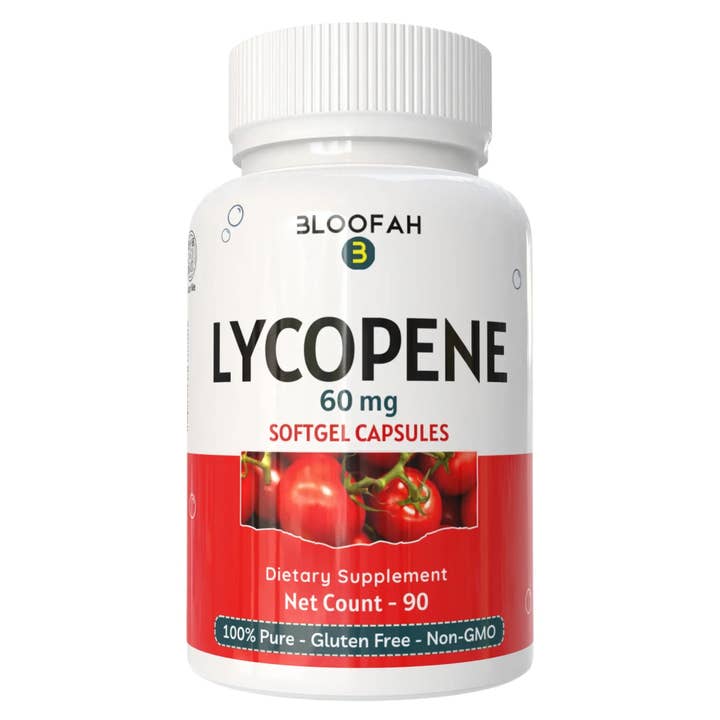 Bloofah Lycopène 60mg pour Hommes | Extrait Naturel de Tomate | Antioxydant, Soutien Cardiaque & Immunitaire (90 Capsules Végétaliennes) pour la vente par Bloofah