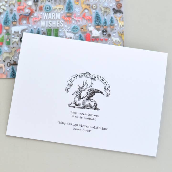 Imaginary Animal - Wholesale Season's Greetings Card - Tiny Things Warm Wishes Greeting Card or Postcard | Winter