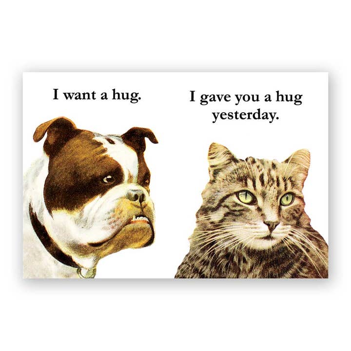 Bulldog Hug Magnet for wholesale by The Mincing Mockingbird