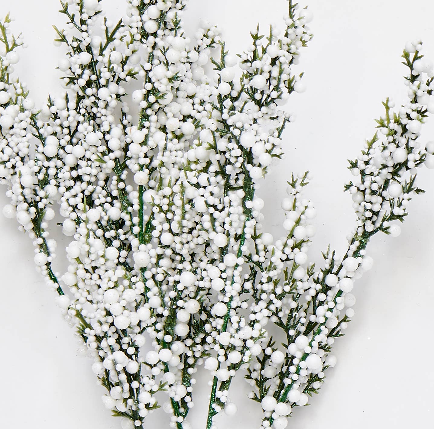WORTH IMPORTS - Wholesale Artificial Flowers - 15" Glittered White Berry Bush1