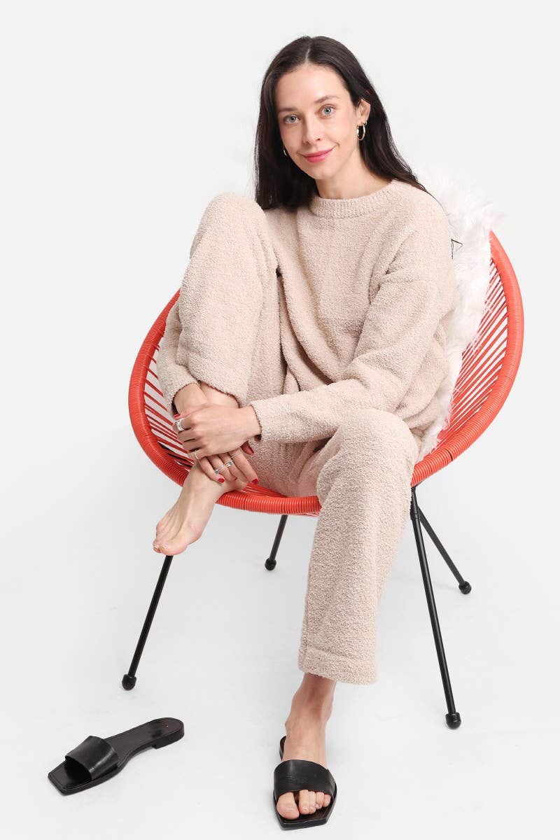 Fashion City – wholesale Sweatshirt – Women's – Solid Color Luxury Soft Lounge Pullover Sweater4