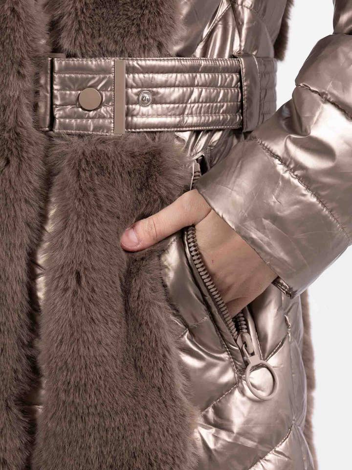 Saturne Paris - Order By Item (S To 5XL) - Wholesale Fur/Faux Fur Coat - Women's - JRT308W41 Faux Fur Mixed-Material Coat11