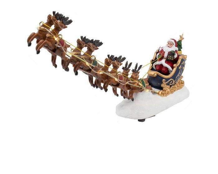 Kurt S. Adler, Inc. - Wholesale Decorative Figurine - 7"B/O LED SANTA W/SLEIGH TABLEPIECE8