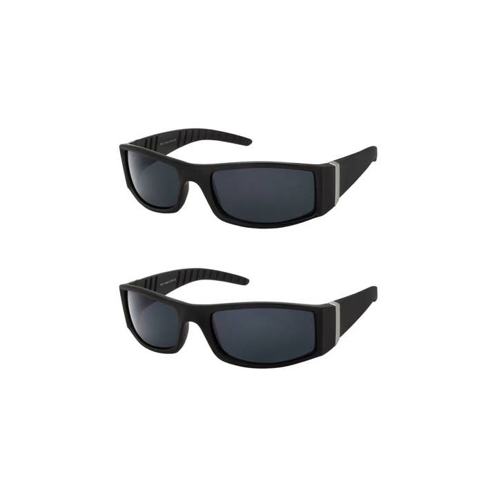 Mens Sunglasses Locs Like Style All Black Classic Wrap Frame for wholesale by Shark Eyes, Inc