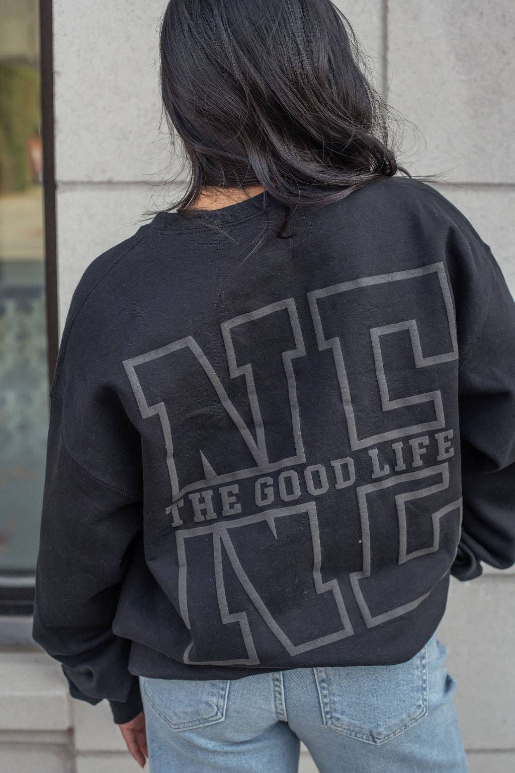 NE Crewneck Sweatshirt - Black for wholesale on Faire0