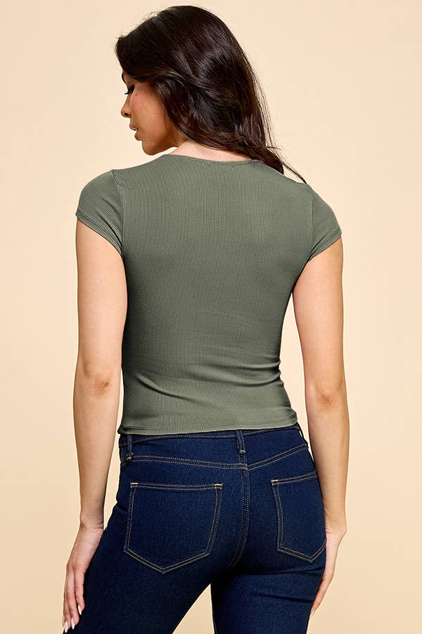 Heart & Hips – wholesale Knit top – Women's – RT53909A - DOUBLE LINED CREW NECK TOP2