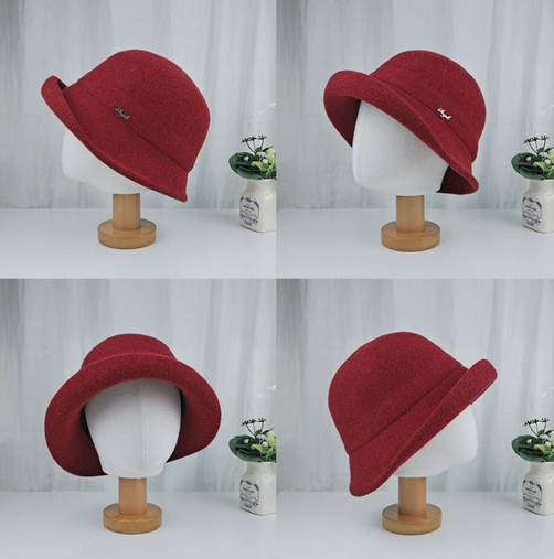 Comfortarians - Vendita all'ingrosso Cappello da pescatore - Donna - Cappello a secchiello in lana regolabile da donna, blocchi di colore, autunno inverno1