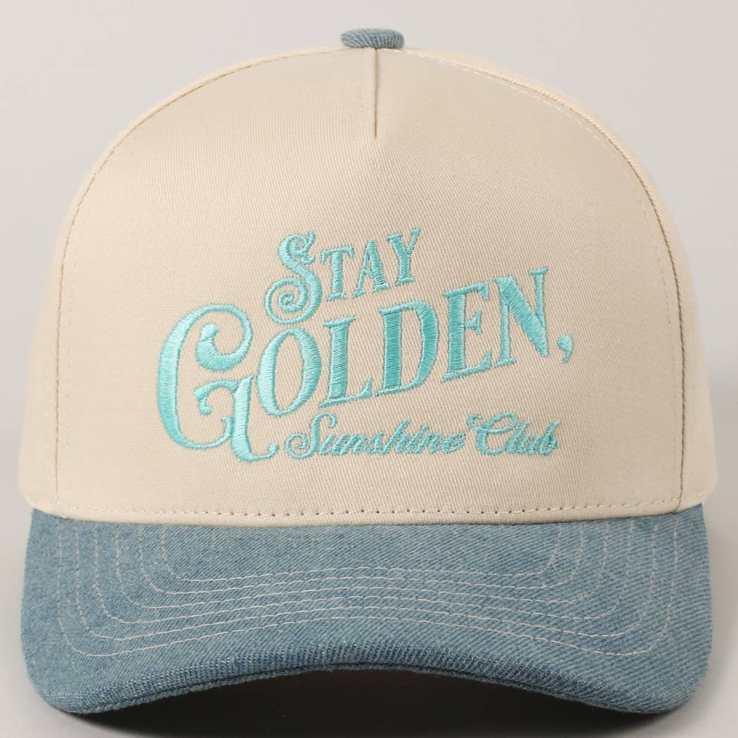 Fashion City - Vente Casquette de camionneur – femme - Casquette Trucker Brodée Stay Golden Sunshine Club34