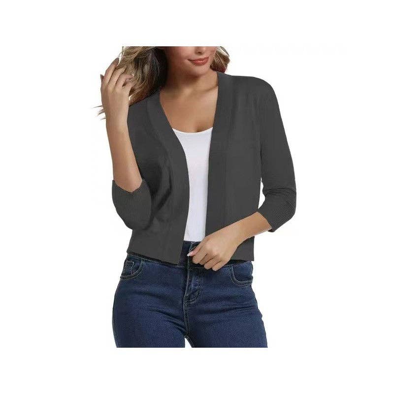 Sheer Trend - Wholesale Cardigan - Dames - Effen Kleur Eenvoudig Gebreid Vest6