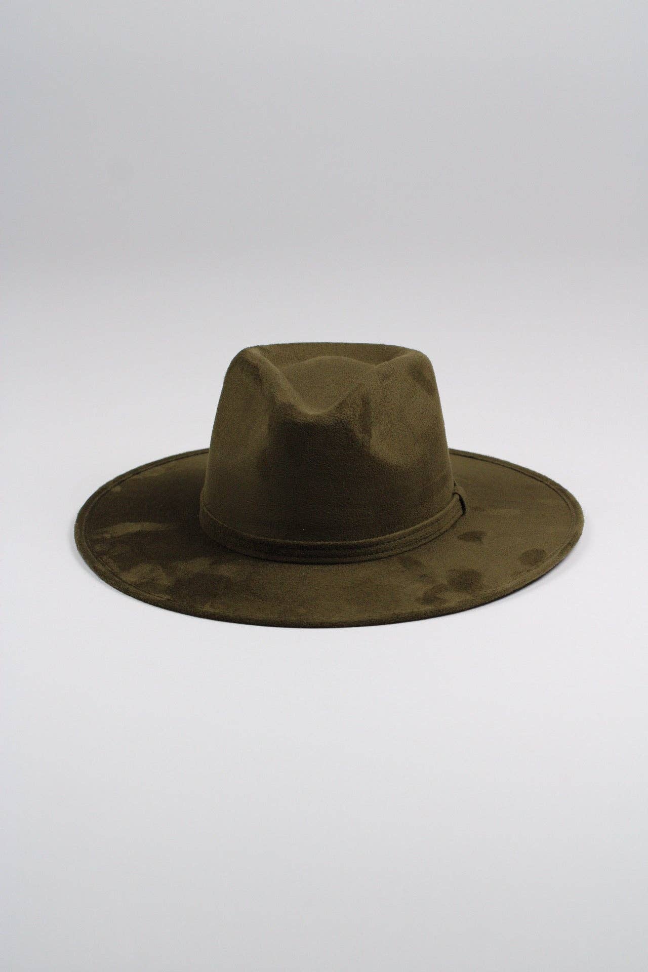 Wilder and Soul Wholesale Hats - Wholesale Fedora - Women's - Vegan Suede Rancher Hat - Olive Green3