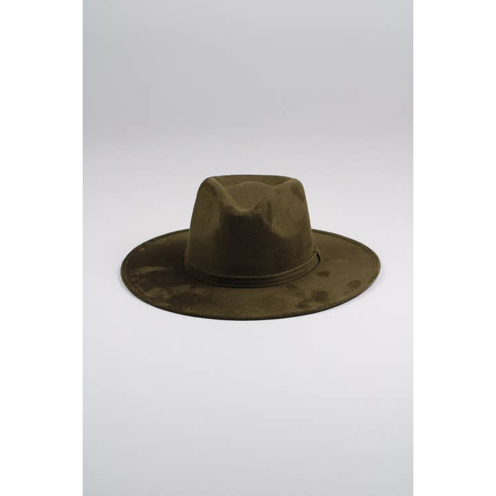 Wilder and Soul Wholesale Hats - Wholesale Fedora - Women's - Vegan Suede Rancher Hat - Olive Green3