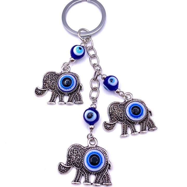 Elephant Evil Eye Keychain for wholesale by Gewlery By G